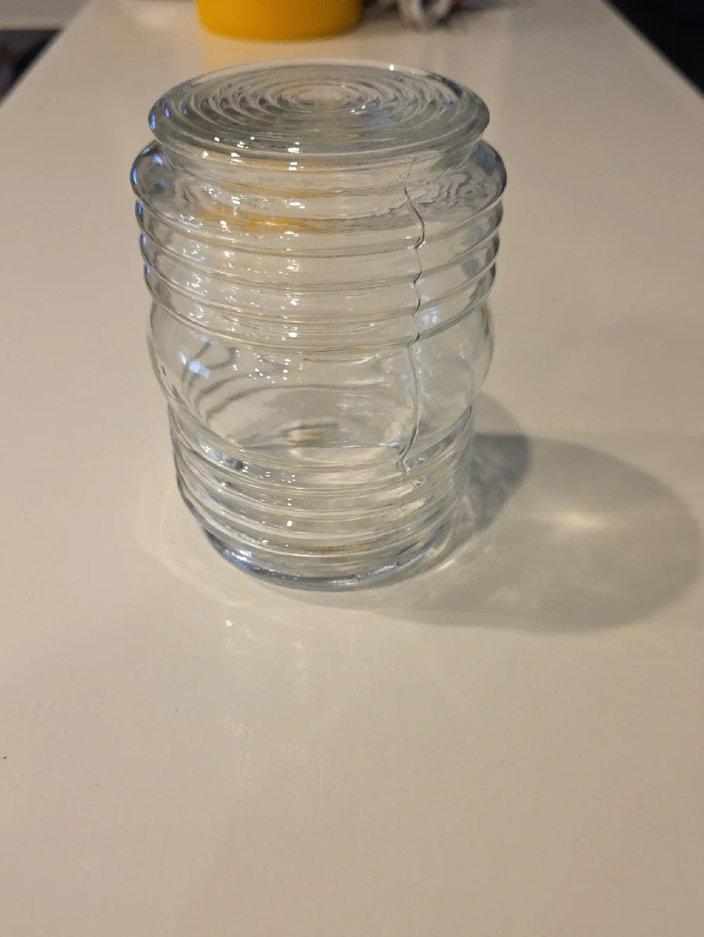 Clear Ribbed Glass Ceiling Light Fuxture